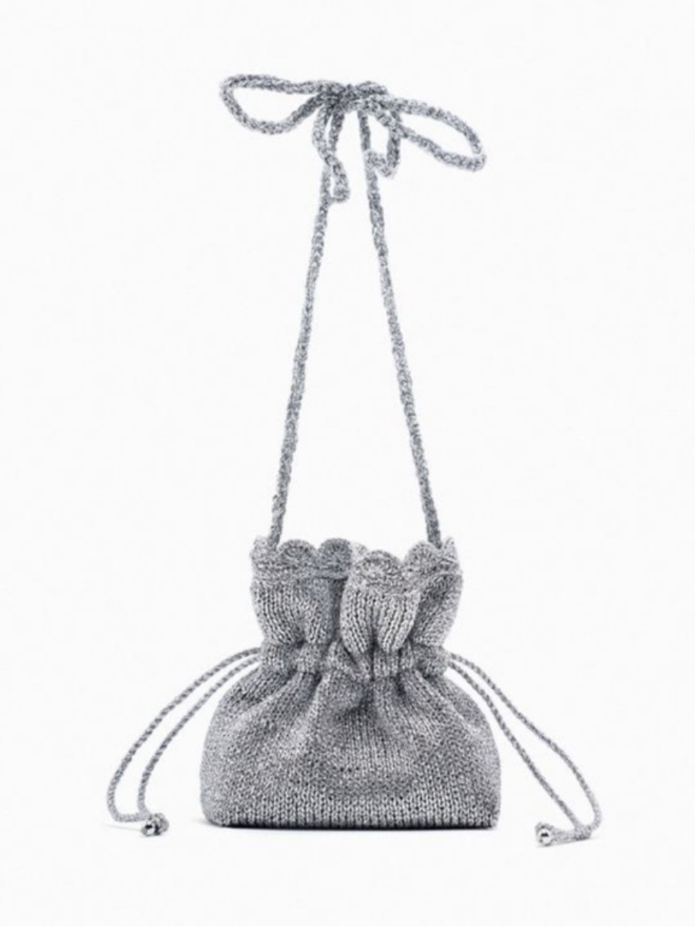 Zara Metallic Mini Bucket Bag